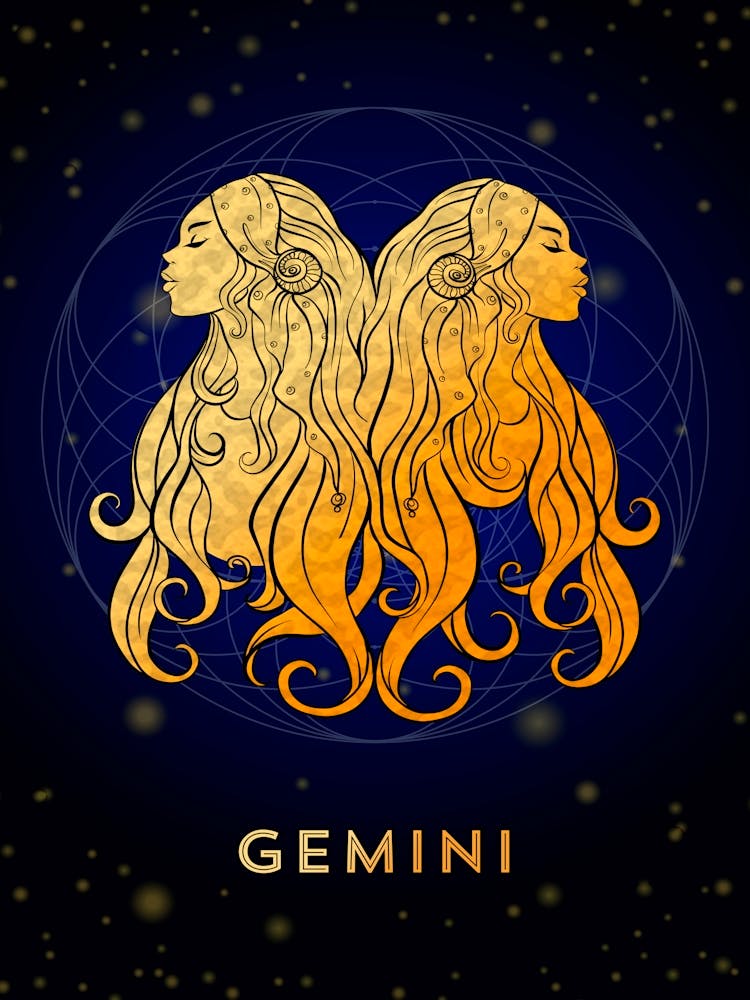Gemini Zodiac Sign — Zodiac golden sign