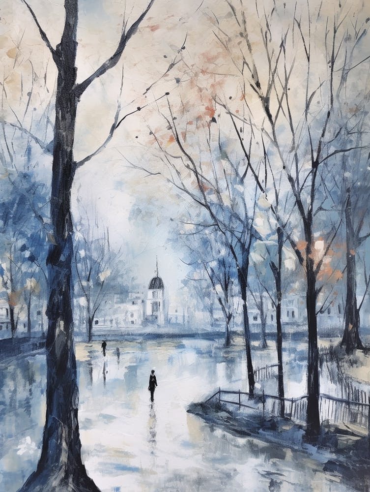 Winter City Park Painting Battersea Park London 2