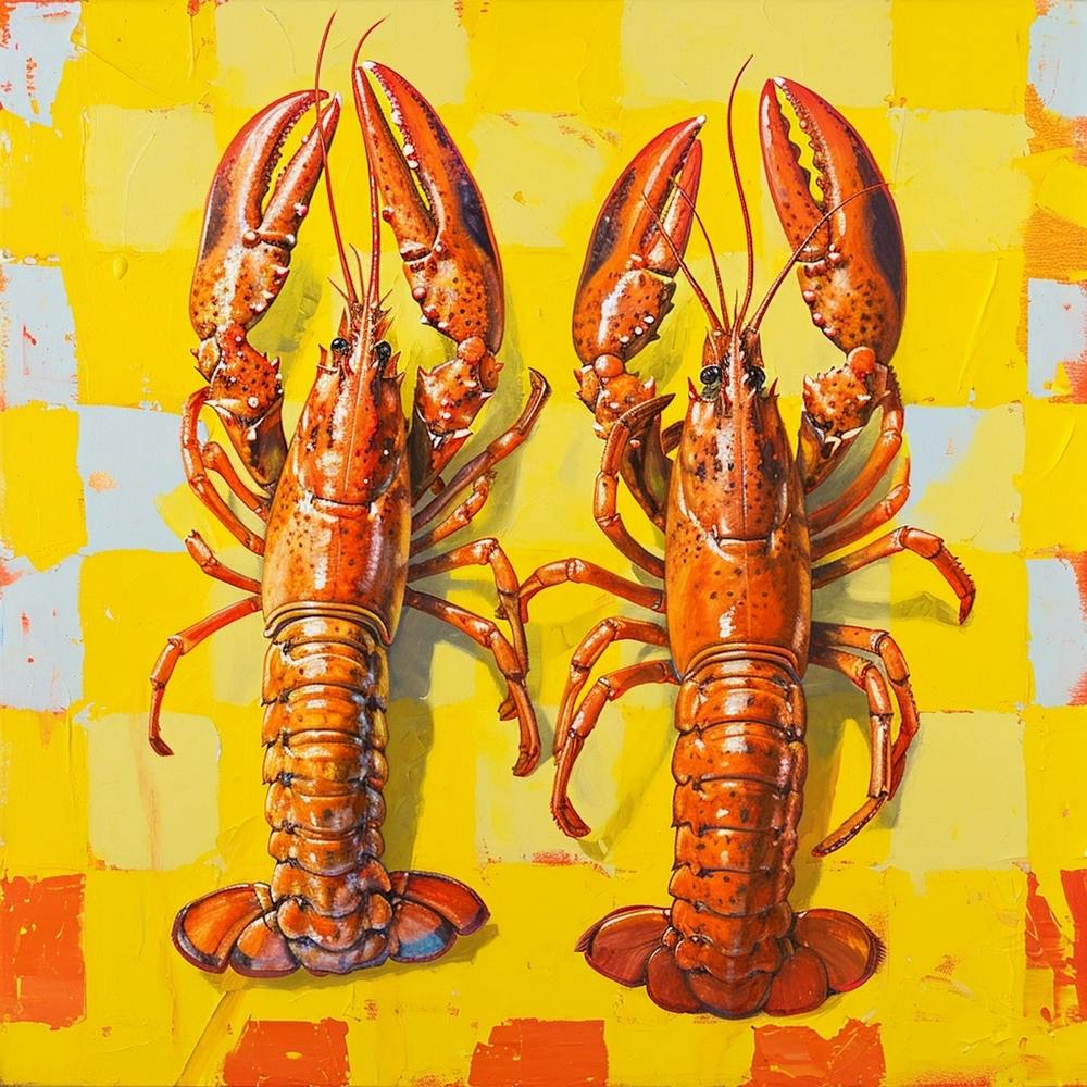 Lobster Yellow Checkerboard 3
