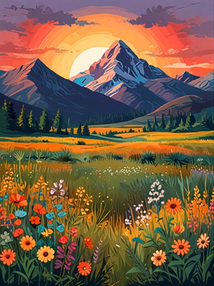 Sunset In The Mountains 1