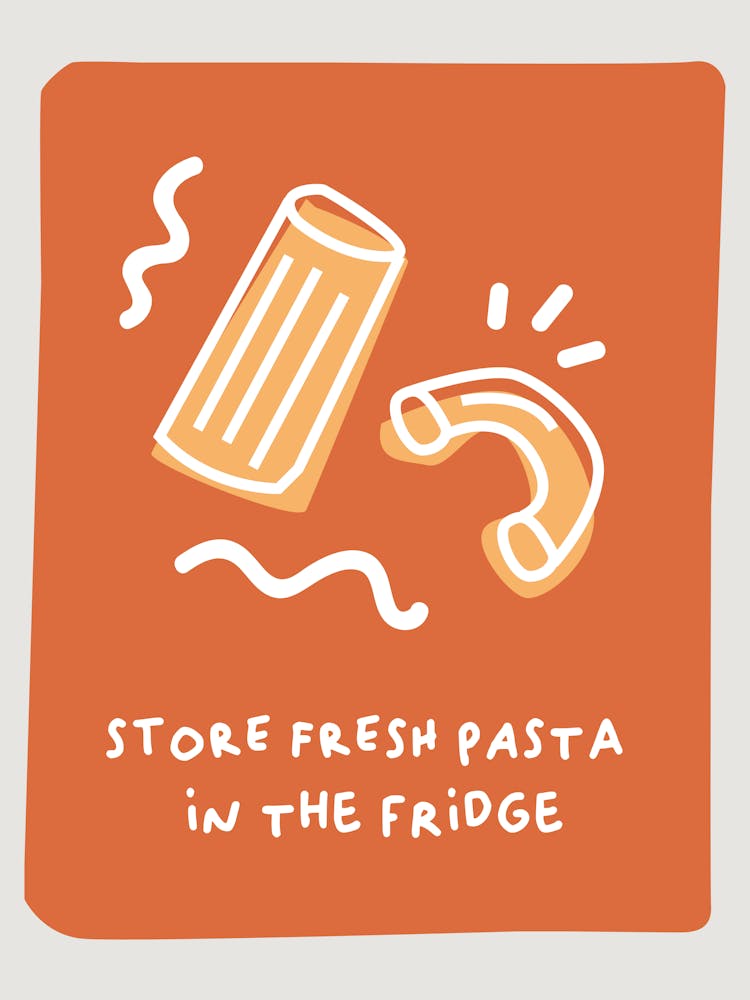 Frische Pasta im Kühlschrank aufbewahren