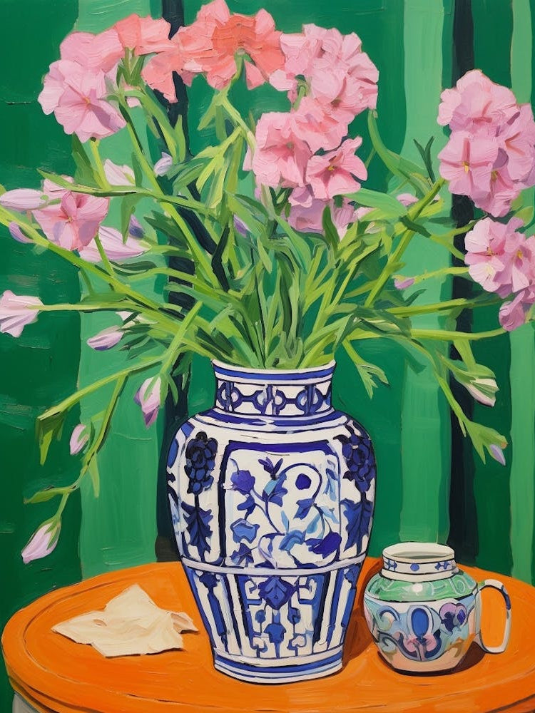 Flowers In A Vase Still Life Painting Phlox 3