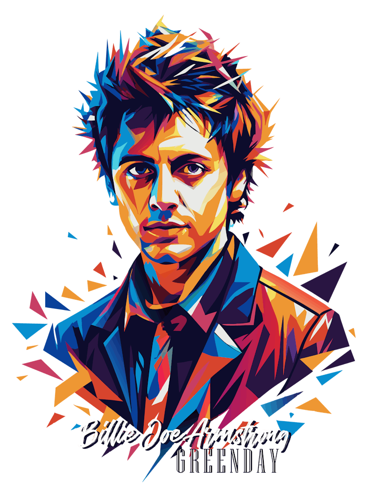 Greenday Billie Joe Armstrong 02 Portrait Music Icon Style WPAP Pop Art