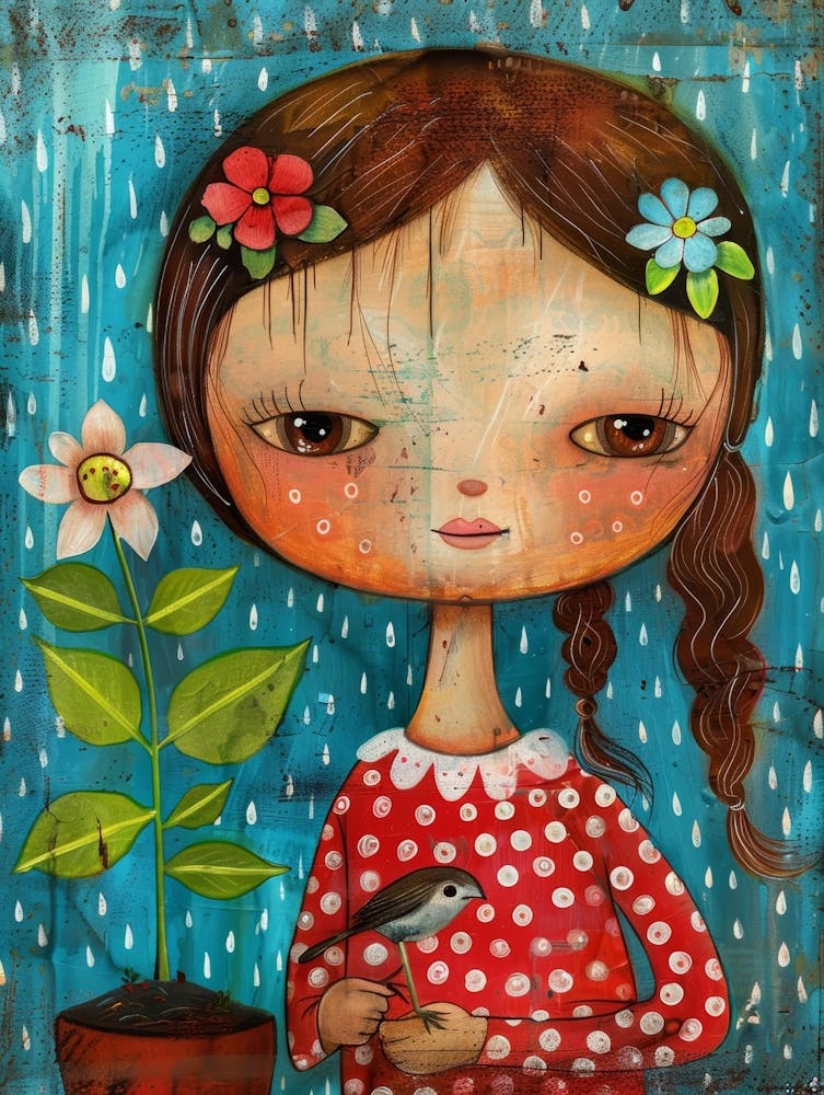 Little Girl In The Rain 1
