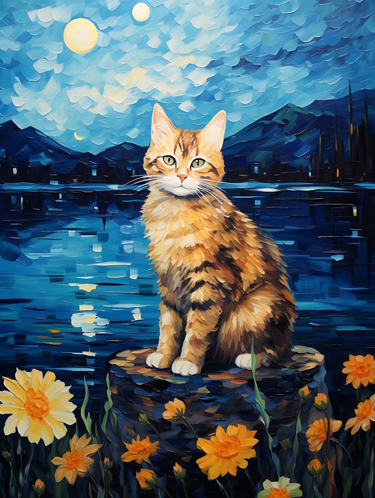 Cat Sunflowers 2