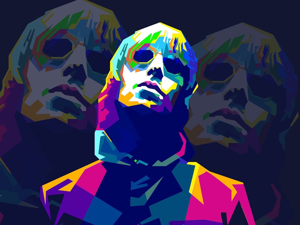 Noel Gallagher OASIS art WPAP trending now. He is a British musician, singer, and songwriter best known for being the lead guitarist, primary songwriter, and co-founder of the rock band Oasis.