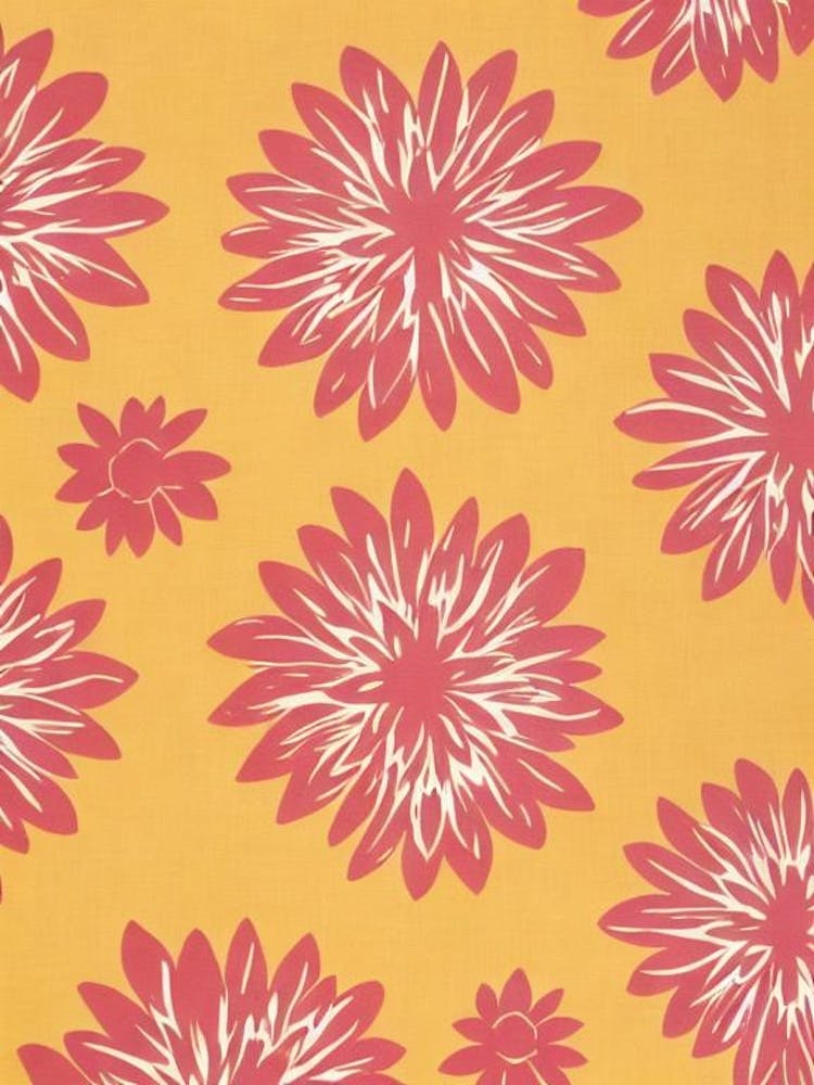 Gazania Floral Print Retro Pattern 2 Flower