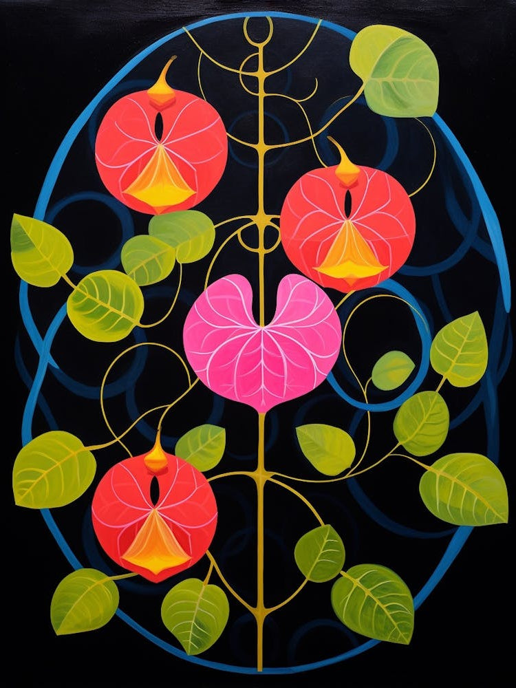 Bougainvillea 1 Hilma Af Klint Inspired Flower Illustration
