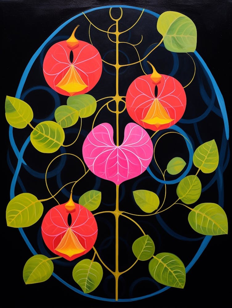 Bougainvillea 1 Hilma Af Klint Inspired Flower Illustration