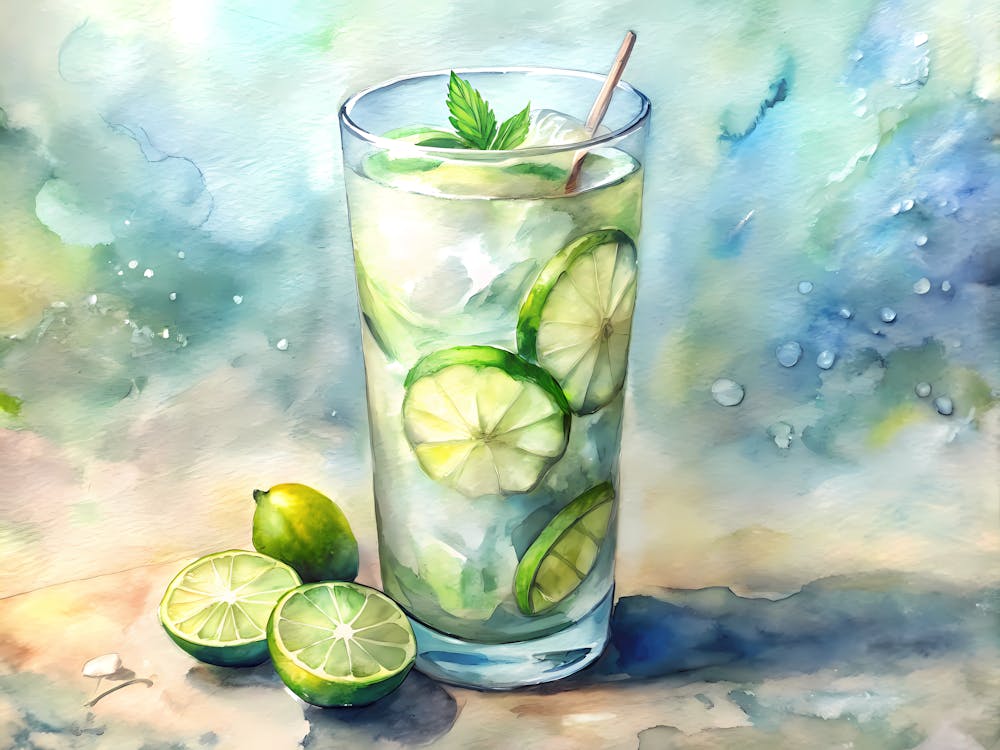 Watercolor Of A Drink