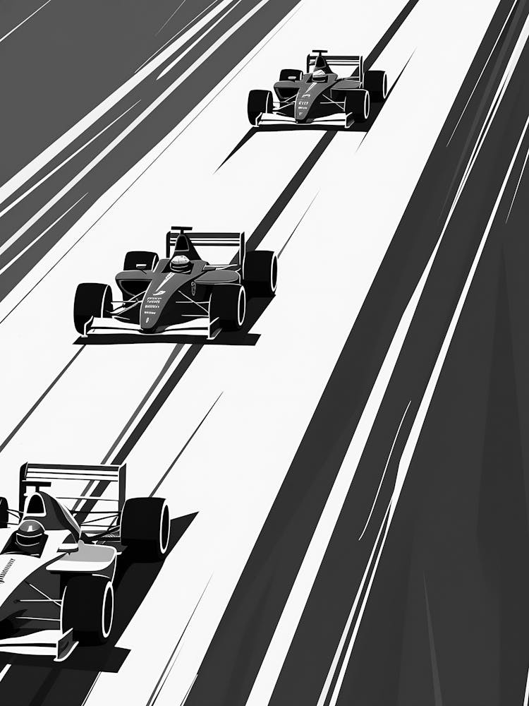 Racing Cars On A Track