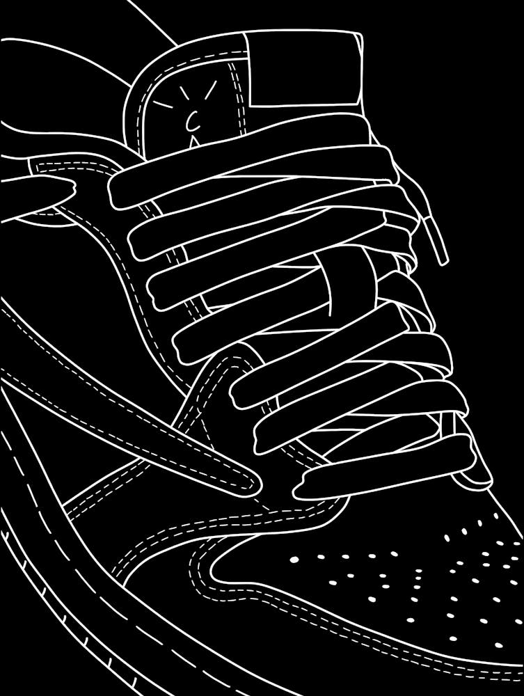 Reebok Sneaker Drawing - minimalist sneaker artwork - black and white sneaker design