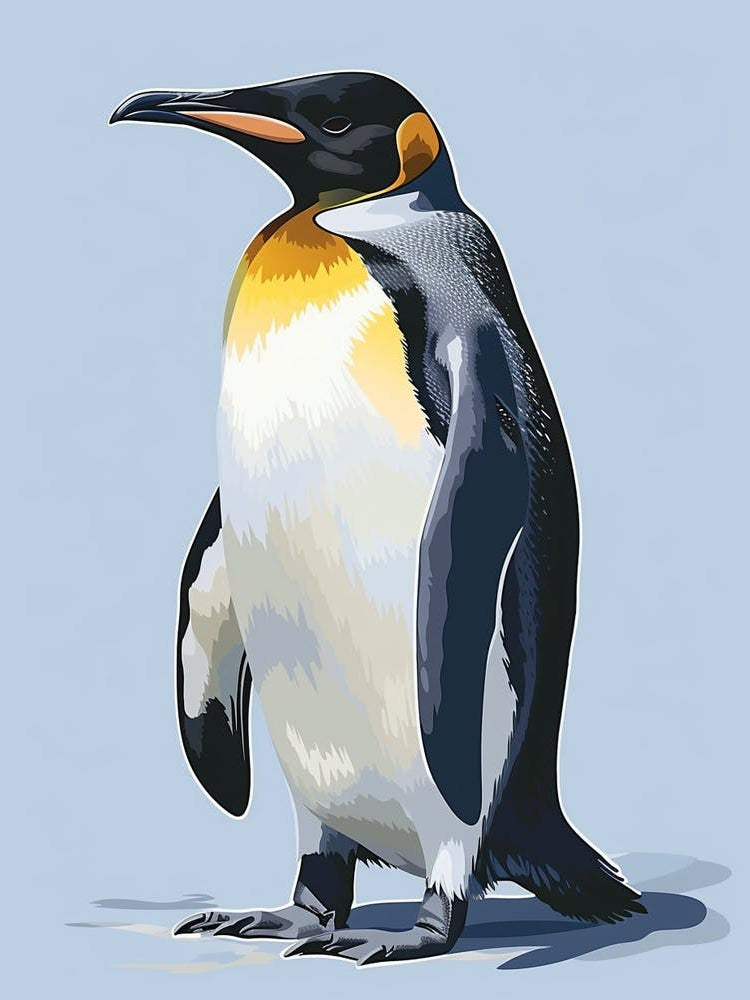 King Penguin Dunedin Taiaroa Head Minimalist Illustration 1