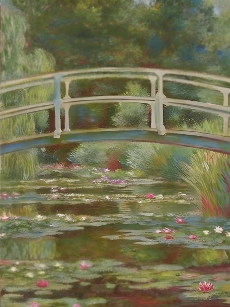 Bridge Over A Pond Of Water Lilies