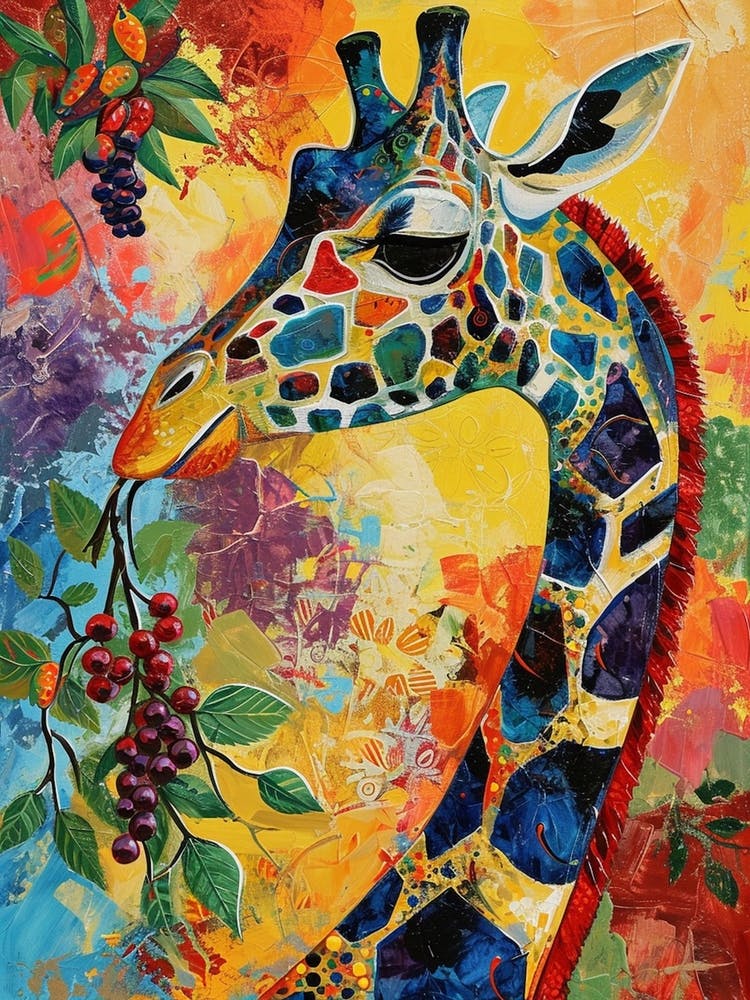 Giraffe Eating Berries 4