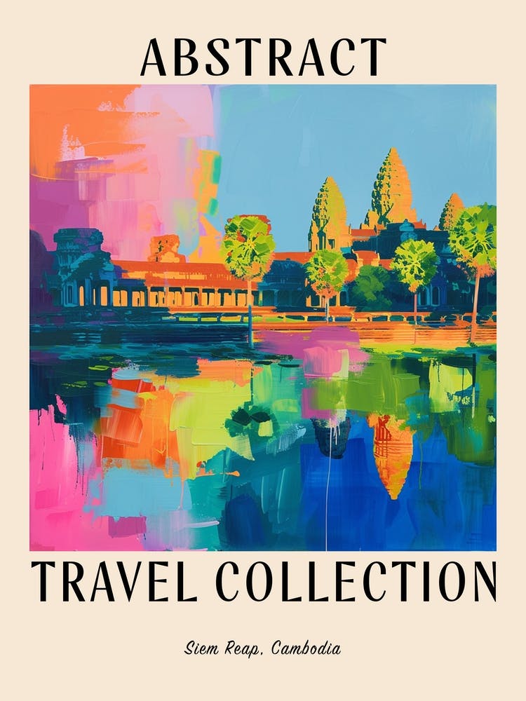 Abstract Travel Collection Poster Siem Reap Cambodia 2