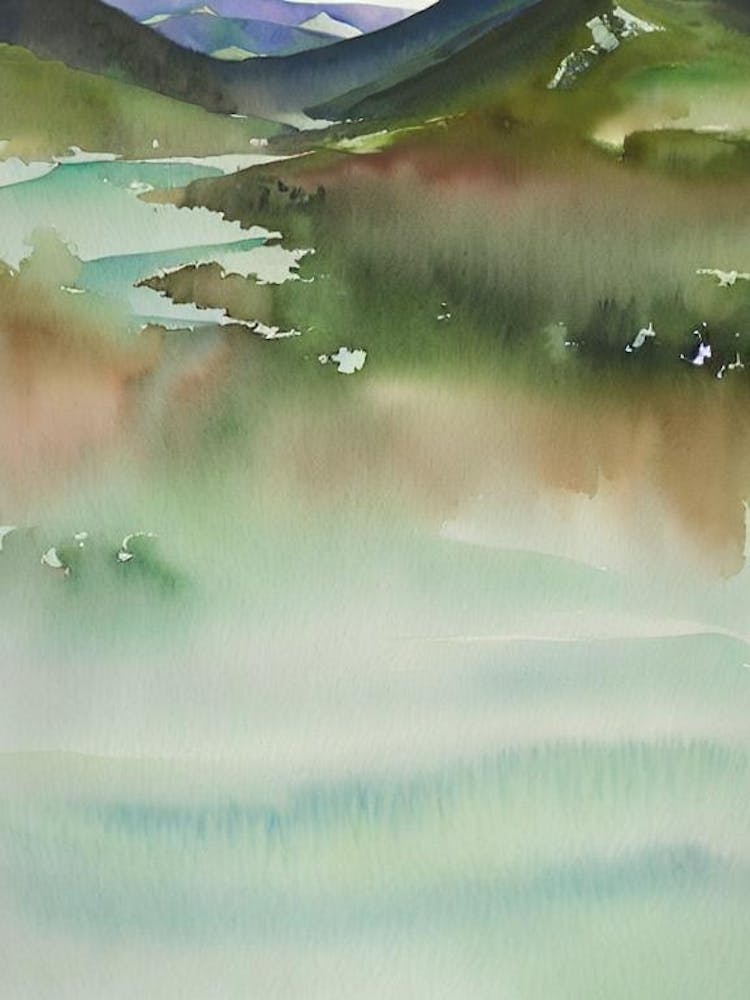 Tongariro National Park New Zealand Water Colour Poster