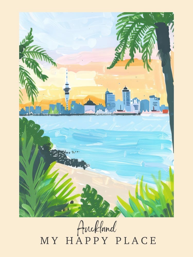 My Happy Place Auckland 4 Travel Poster