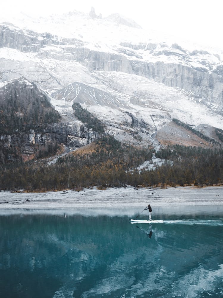 Paddle Board On Azure Lake Switzerland