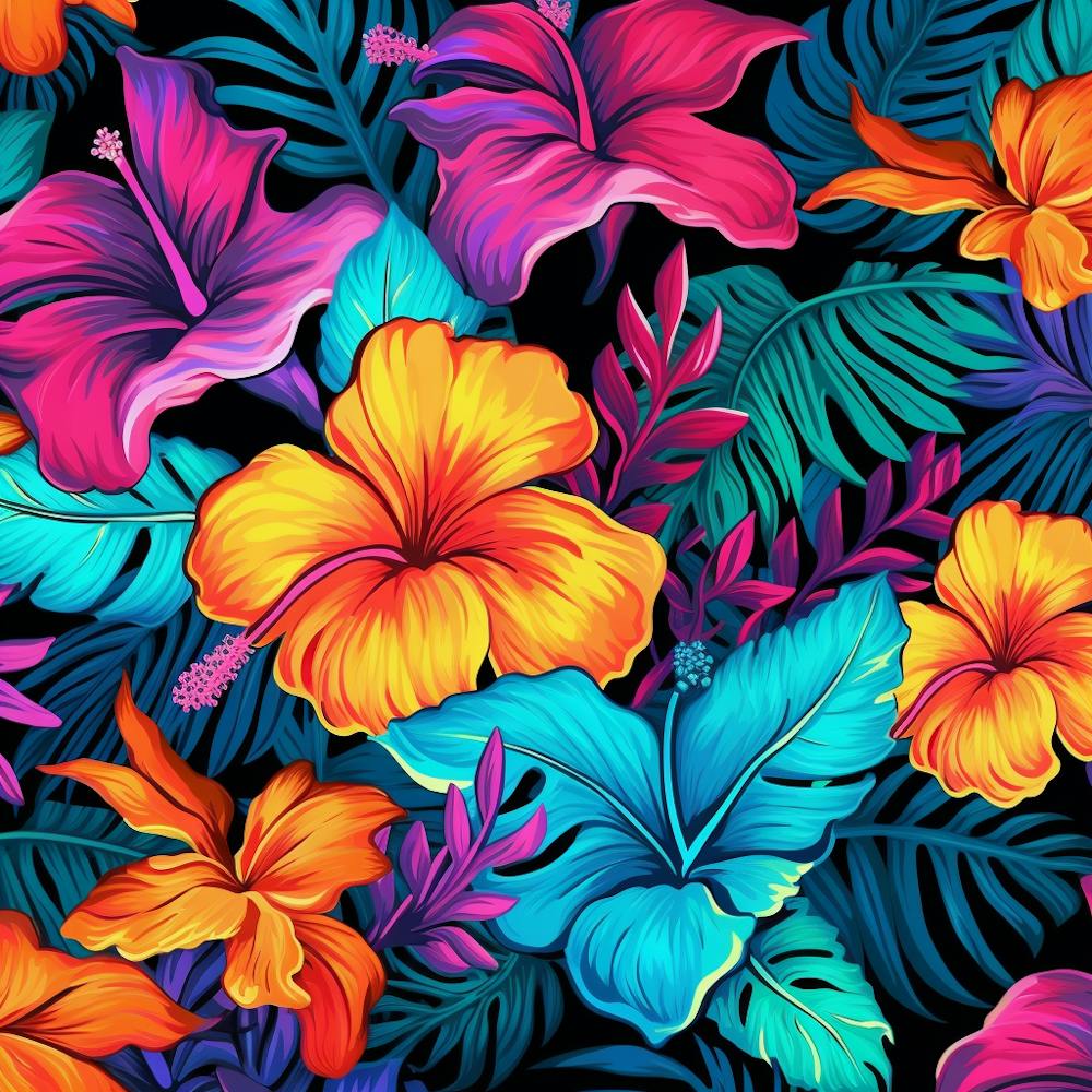 Hawaiian Tropical Seamless Pattern