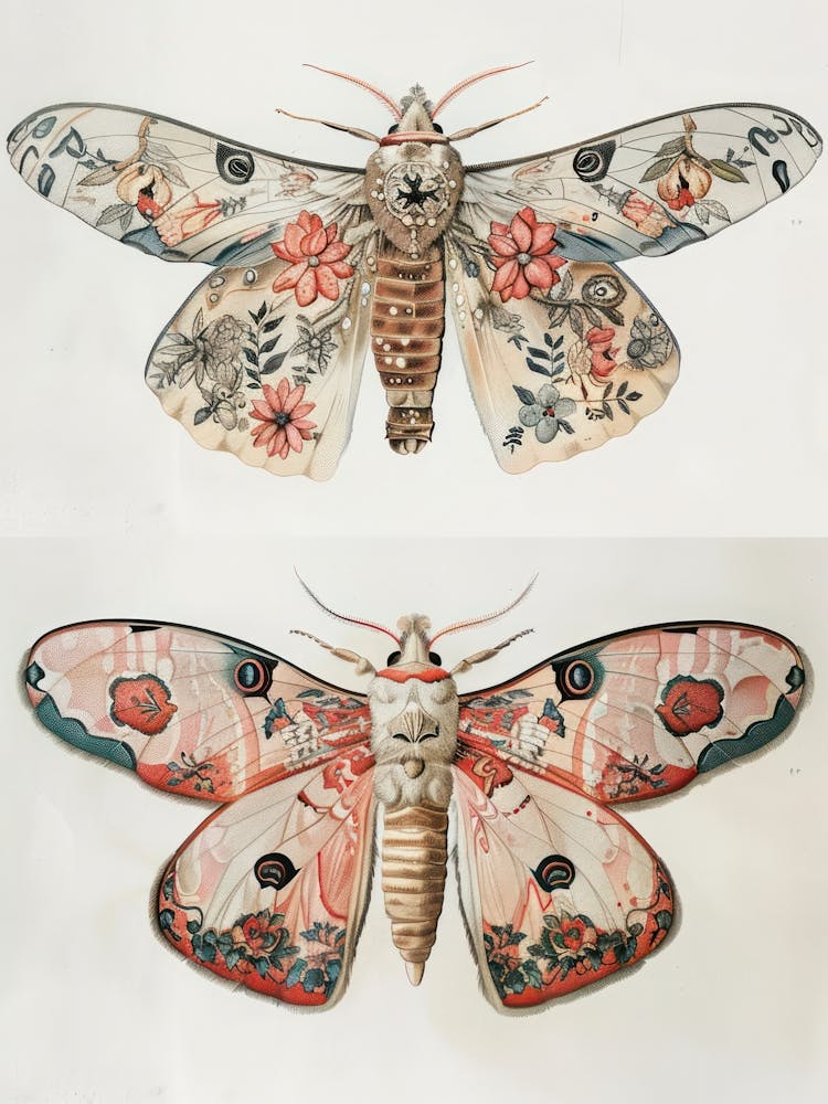 Shimmering Butterflies William Morris Style 2