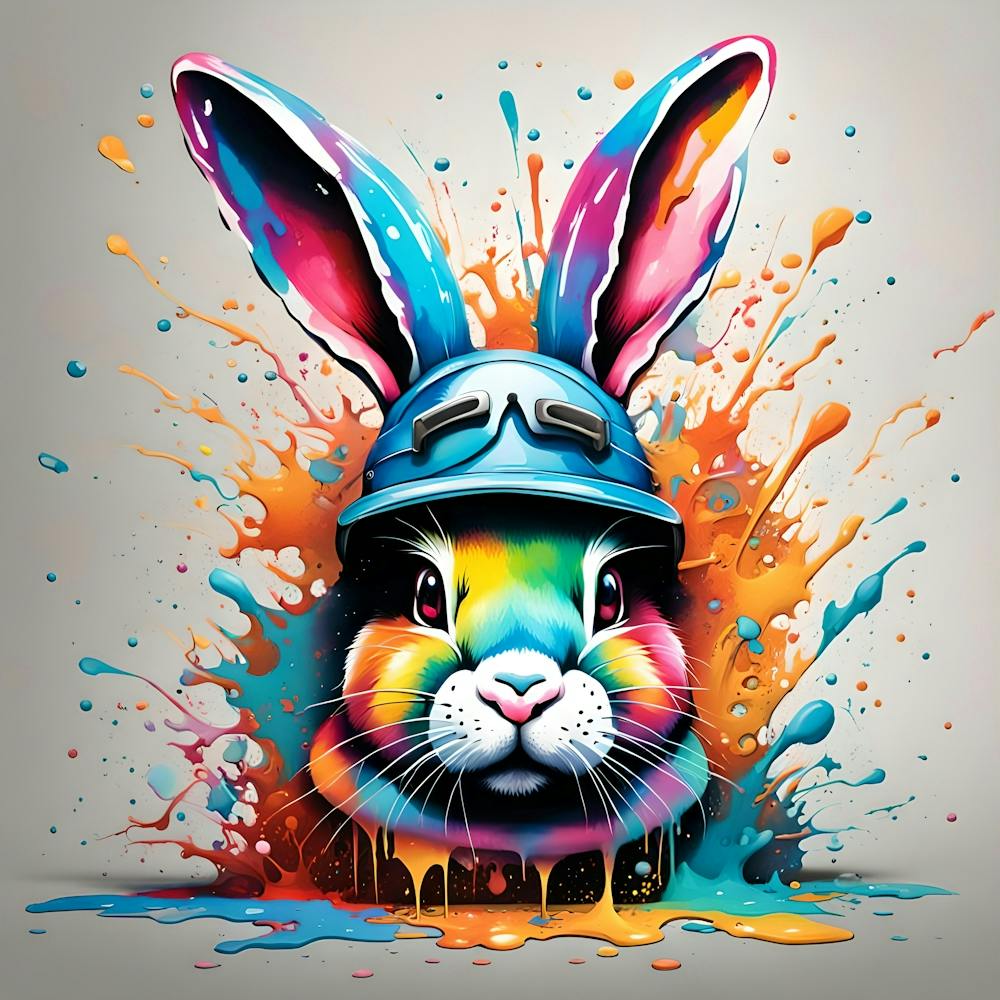 Bunny With Splatters 1