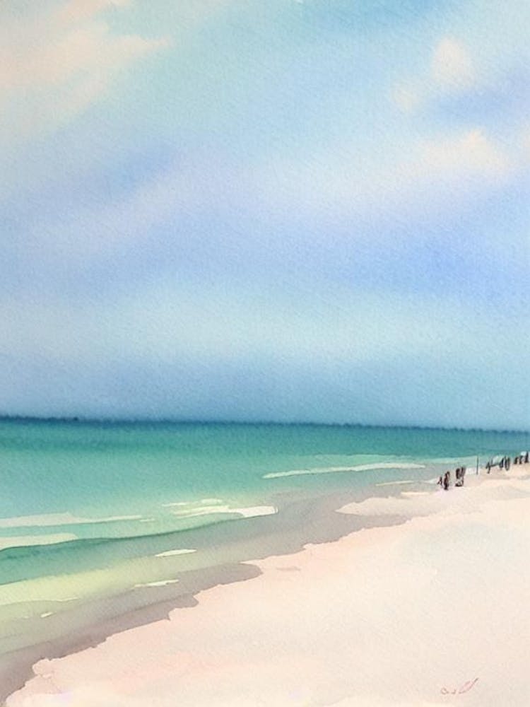 Clearwater Beach 2, Florida Watercolour