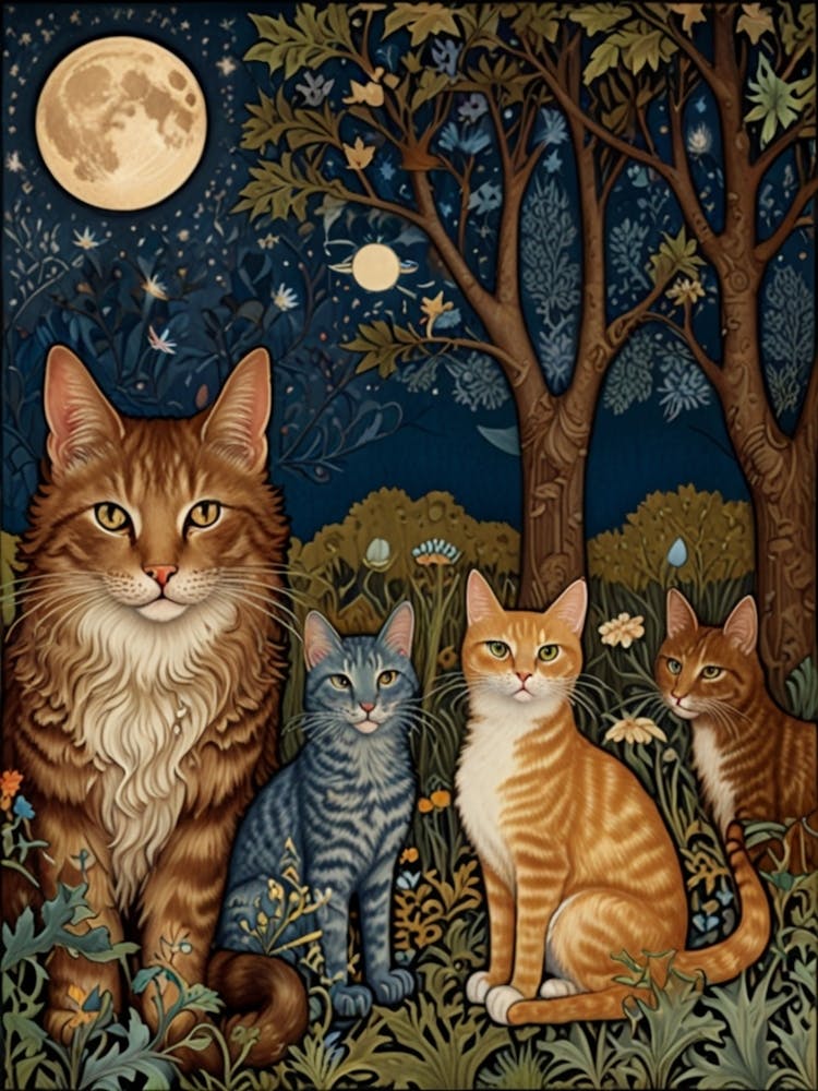 William Morris Cats In The Forest 1