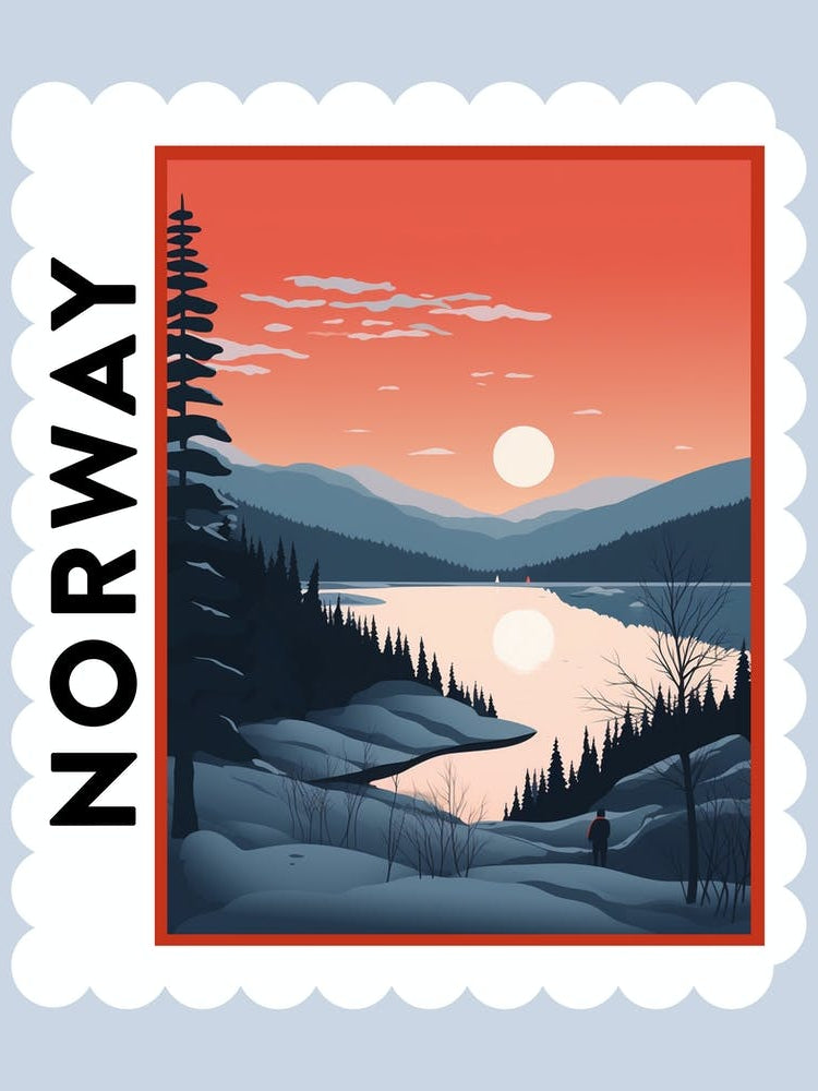 Norway 3 Travel Stamp Poster