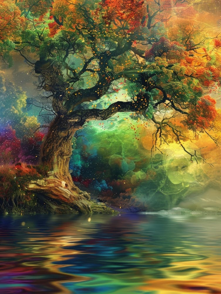 Colorful Tree In The Water