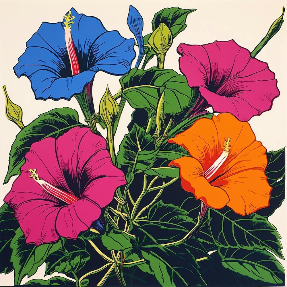 Morning Glory 1 Pop Art Illustration Square