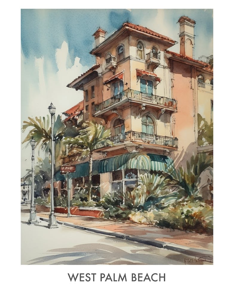 West Palm Beach USA Reiseposter