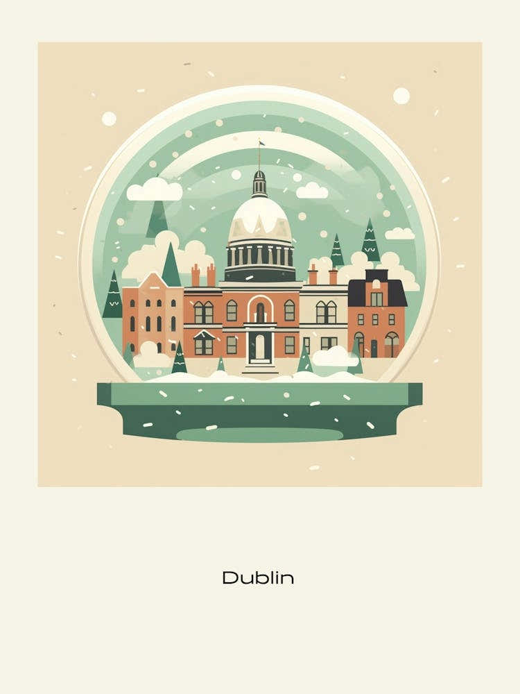 Dublin Ireland Snowglobe Poster