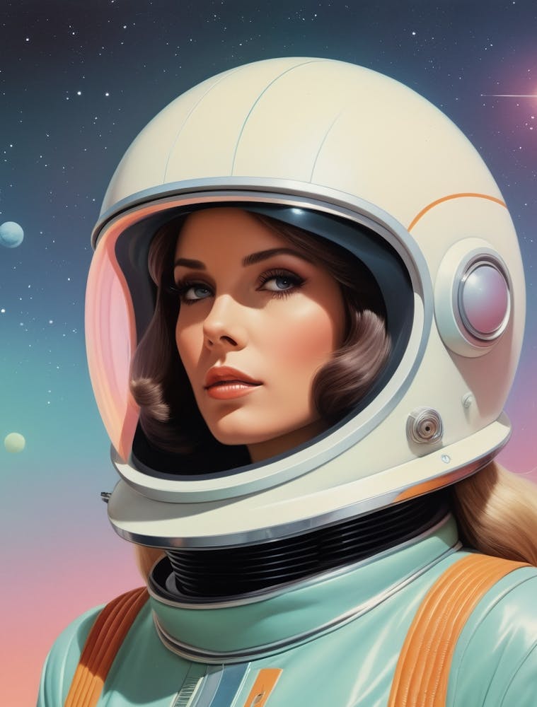 Space Girl vintage retro sci-fi art 1