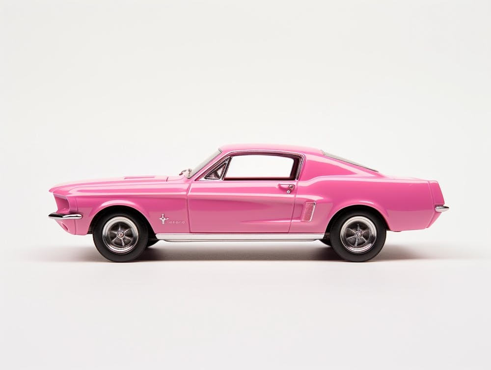 Toy Car 67 Ford Mustang Coupe Pink