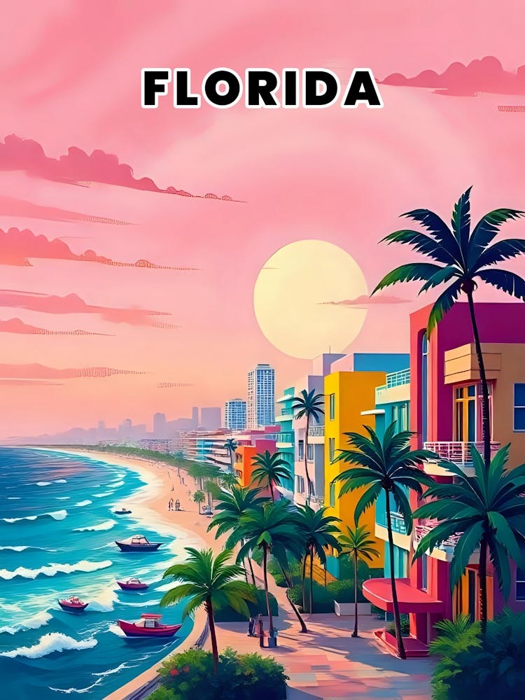 Florida Vibrant Vintage Travel Poster 18