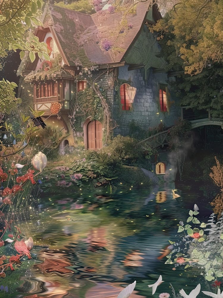 Fairytale Monet Pond Scrapbook Collage 5