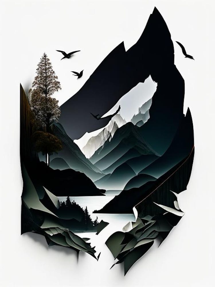 Fiordland National Park New Zealand Cut Out Paper