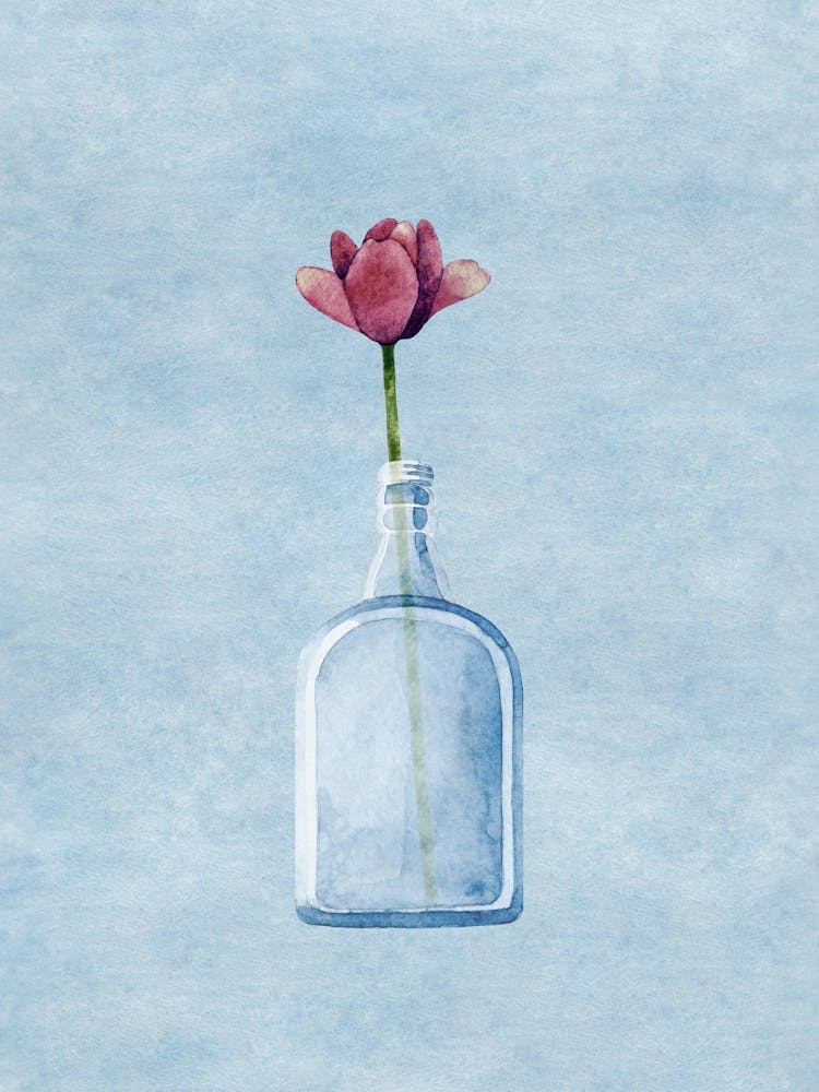 Tulpe in einer Flasche