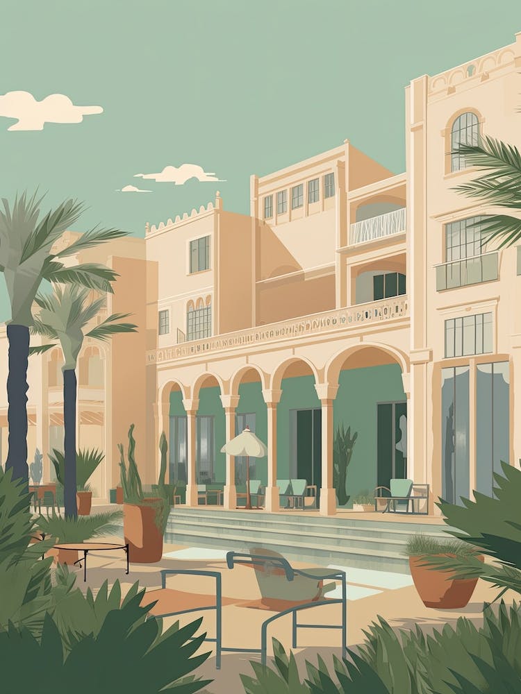 Casablanca Morocco Travel Illustration 1