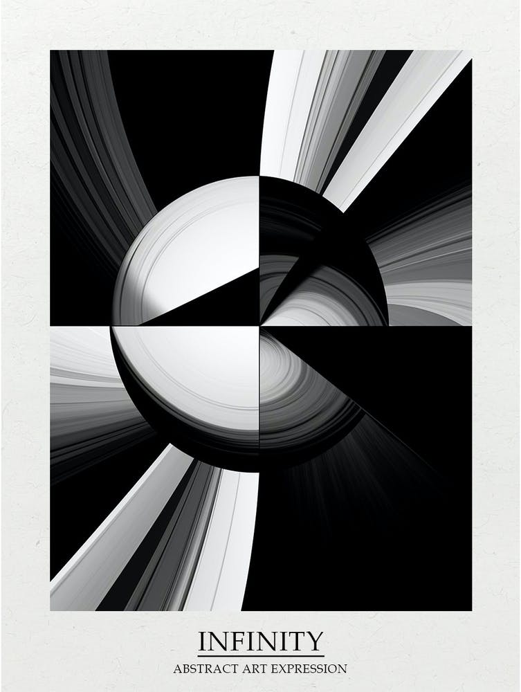 Infinity Abstract Black And White 4 Poster