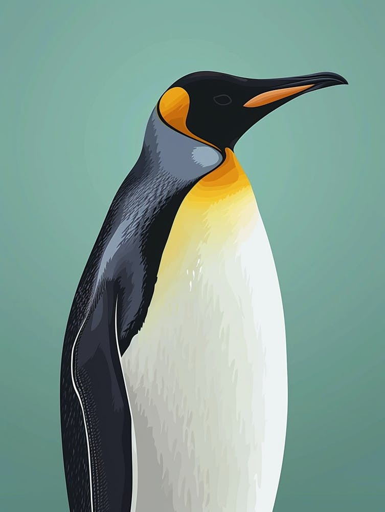 Emperor Penguin Isabela Island Minimalist Illustration 1