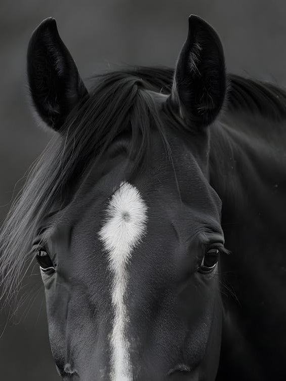 Striking Monochrome Horse - Black & White Equine Wall