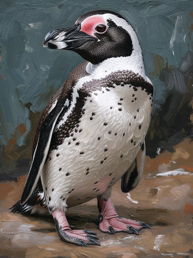 African Penguin Floreana Island Oil Painting 4