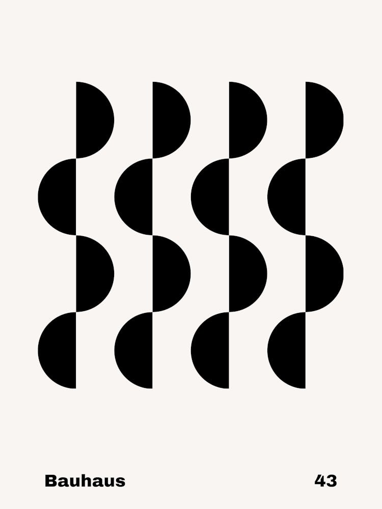 Geometric Bauhaus Poster B&W 43