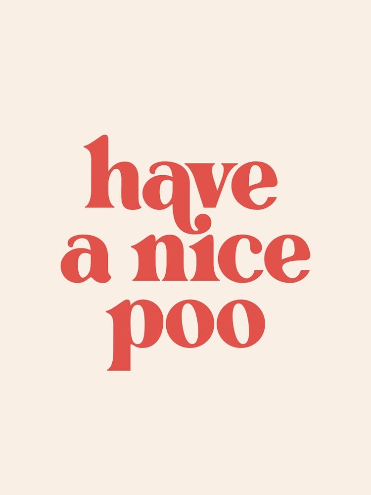 Have A Nice Poo - Red & Beige - Bathroom