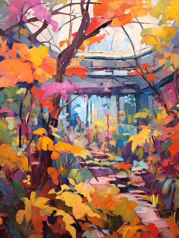 Autumn Gardens Painting Muttart Conservatory Canad 2
