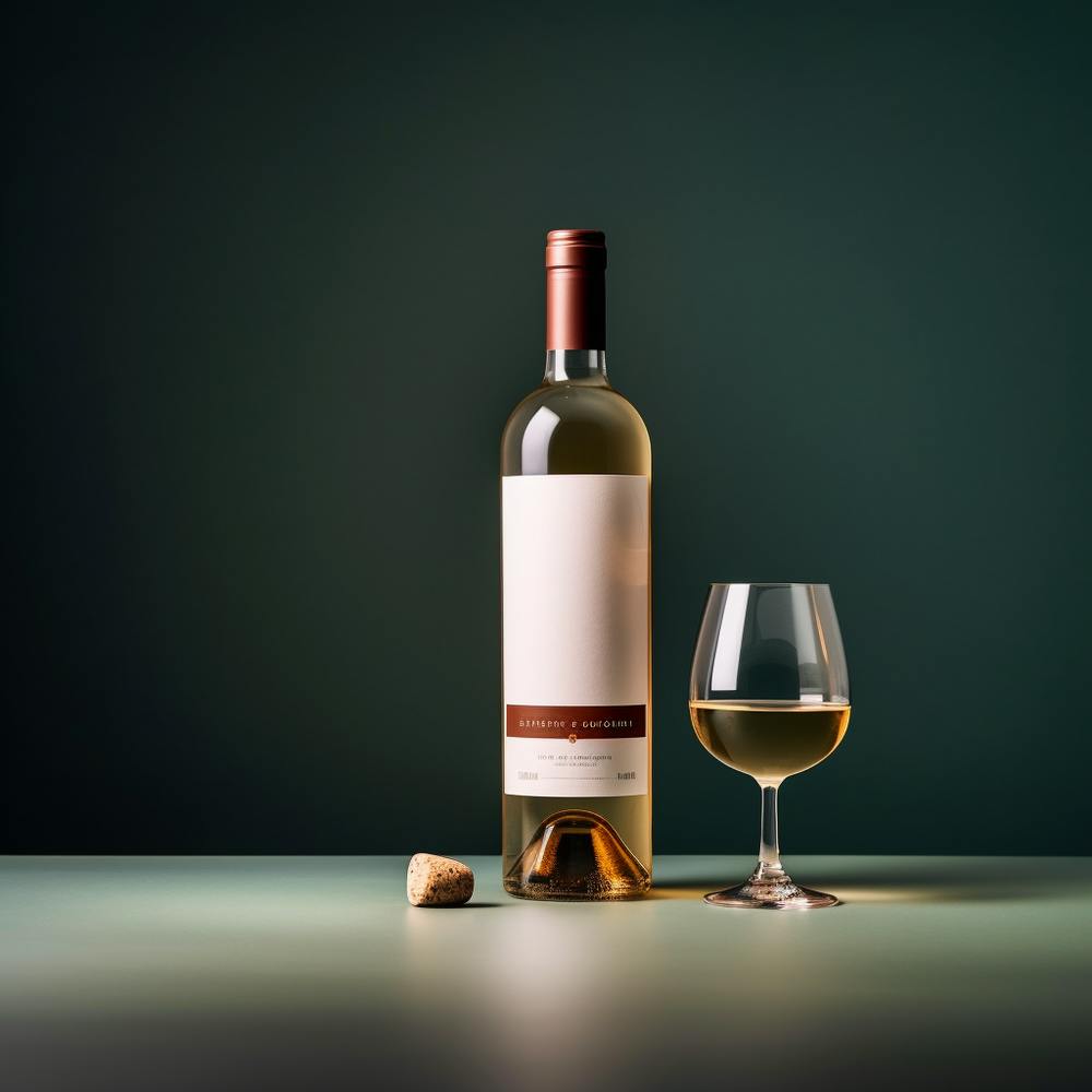 White Wine Bottle And Glass