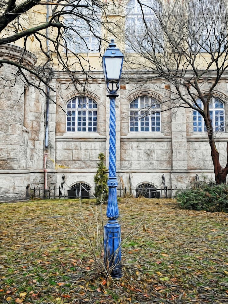 Blue Lamppost Of Budapest