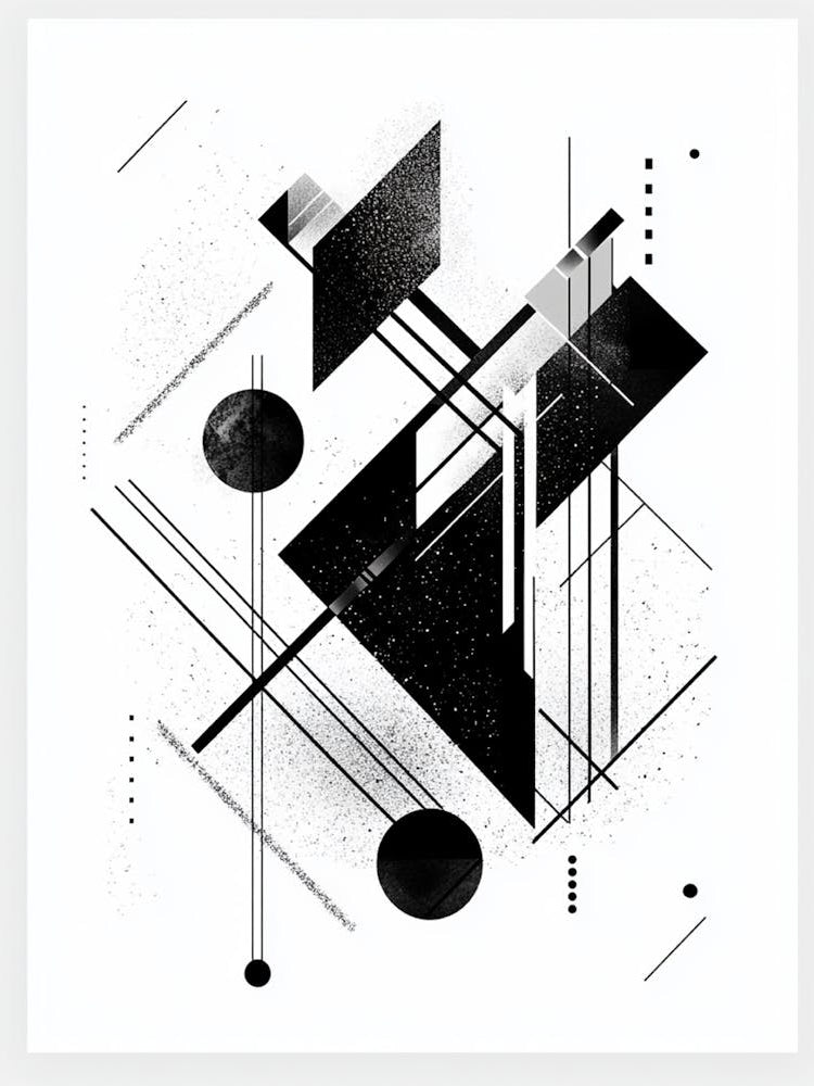 Abstract Black And White Print